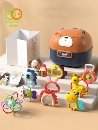 Gặm nướu cho bé, Bộ đồ chơi xúc xắc ngậm nướu GOODWAY gồm 10 chi tiết an toàn cho trẻ sơ sinh và trẻ nhỏ nhựa ABS